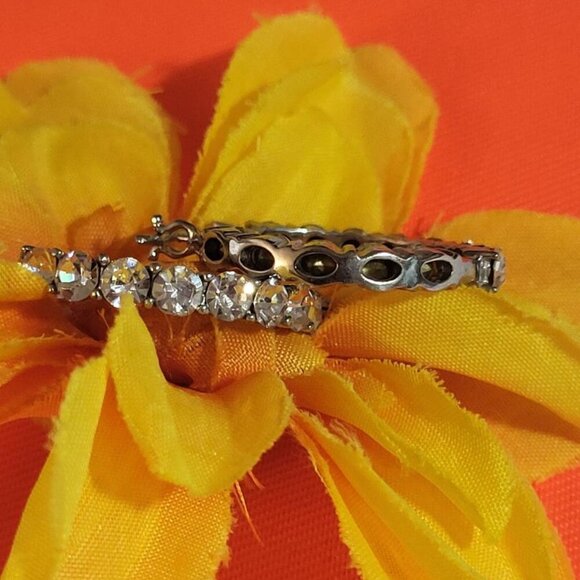 New, Montana Crystal Hoop Earrings in Stainless Steel - Picture 2 of 6